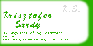 krisztofer sardy business card